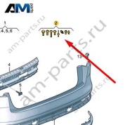 Комплект крепежа заднего бампера Audi Q8 e-tron 2024-2024/Audi e-tron 2019-2023 4KE098627