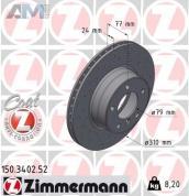 Перфорированные передние тормозные диски 310X24 (150.3402.52) ZIMMERMANN для BMW 5 Серии (E60) 520-525