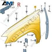 Крыло переднее правое VAG 3GJ821022 Volkswagen 2025-2026