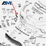 Заглушка буксировочной проушины перед бампера AMG A2578857902 для Mercedes CLS C257