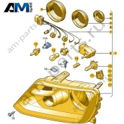 Двойная галогенная фара правая Volkswagen AMAROK 2013-2016 2H1941016AL