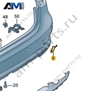 Крышка буксировочной петли сзади 8YG807441AGRU на Audi A3 (8Y) 2020-2026