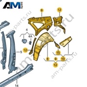 Боковина (внутренняя часть) Volkswagen Jetta VII 2020-2024 17A809603A