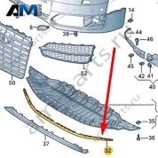 Спойлер бампера Audi A8 (D4) 2014-2017 4H0807110E