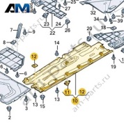 Защита днища правая 4P0825208 на Ауди А6 С9 2025-2026