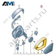 Рамка зеркала справа VAG 3CG8576029B9 Volkswagen 2021-2026