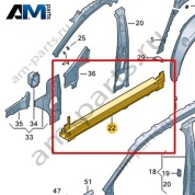 Усилитель боковины Volkswagen id4/id5 2021-2024 11A810327A