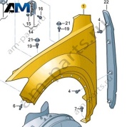 Переднее левое крыло Volkswagen T-Roc 2018-2024 2GA821021