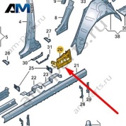 Усиливающее ребро порога Audi Q8 e-tron 2024-2024/Audi e-tron 2019-2023 4KE810313