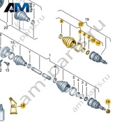 Наружный ШРУС с монтажными деталями VAG 1K0498203