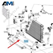 Шланг системы охлаждения от радиатора в арке слева Mercedes AMG S63 (M177) A2905016400