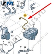 Вентиляционная трубка Audi A6 (C7) 2015-2018 4G0121081BA