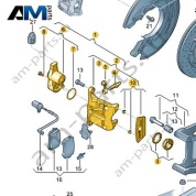 Корпус тормозного суппорта с электродвигателем Audi A8 (D4) 2014-2017 4H6615403B