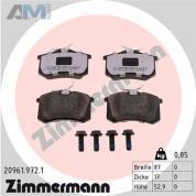 Задние керамические тормозные колодки ZIMMERMANN 20961.972.1 на Audi A1 (8X) 2011-2018