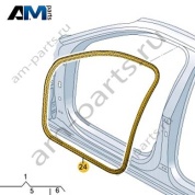 Уплотнитель передней двери на кузове Audi Q7 (4M) 2016-2024 4M0831721B