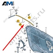 Уплотнитель капота спереди 5G0823707 на Volkswagen Golf 8 2019-2026