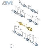 Приводной вал со ШРУСами правый (DSG) 7LA407272C  Volkswagen Multivan T6 (2019-2023)