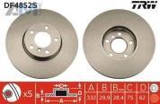 Передние тормозные диски 332X30 (DF4852S) TRW на BMW X6 (F16) 28i