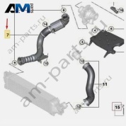 Шланг интеркуллера справа BMW X1 F48LCI 2019-2023 20d (B47D) 11618585294