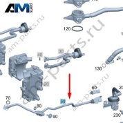 Трубопровод регенерации Mercedes X253 GLC300 (М264 D18) A2640180300