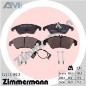 Передние тормозные колодки ZIMMERMANN 24743.190.2 Audi A4 (B8) 2008-2012