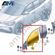 Стекло двери переднее правое Volkswagen id4/id5 2021-2024 11A845022