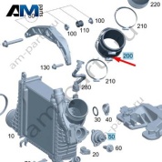 Патрубок интеркулераслева на Mercedes X253 GLC300 (М264 D18) A2640940600