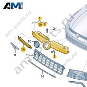 Решетка радиатора 5HG853651E041 для Volkswagen Golf 8 2019-2026