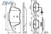 Передние тормозные колодки BOSCH 0986494538 для Audi A4 (B8) 2008-2012