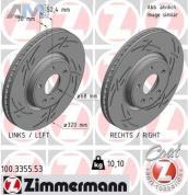 Передние тормозные диски ZIMMERMANN 100.3355.53 на Audi A4 (B8) 2012-2014