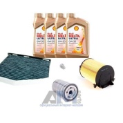 Комплект фильтров для ТО-1/3 Caddy 1.6MPI 2015-2021 с маслом Shell 0W30