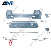 Молдинг заднего бампера слева Volkswagen Тигуан 57G807331C041