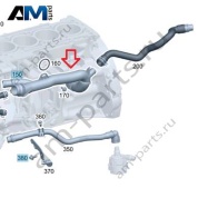 Патрубок системы охлаждения на двигатель Mercedes X253 GLC300 (М264 D18) A2642008600