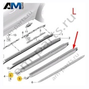 Облицовка подножки левого порога Porsche Macan (2014-2018) 95B854885A1E0