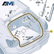 Уплотнитель крышки багажника Audi Q2 2017-2024 81A827705