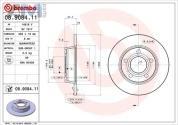 Задние тормозные диски BREMBO 08.9084.11 для Audi A6 (С5) 1997-2004