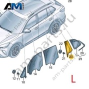 Стекло заднее левое с уплотнителем Volkswagen Тигуан 57G845213