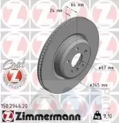 Задние тормозные диски 345X24 (150.2946.20) ZIMMERMANN для BMW 7 Серии (G11) 740/750dX
