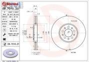 Передние тормозные диски BREMBO 09.7010.21 для Skoda Mk2 (2007-2014)