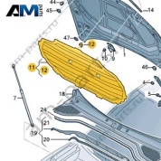 Шумоизоляция капота Audi Q2 2017-2024 81A863825