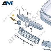 Надпись R спереди 5H0853679PFOD на Volkswagen Golf 8 2019-2026