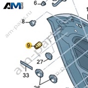 Упор капота 8T0823433B на Ауди Q6 E-tron 2024-2026