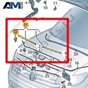 Уплотнитель капота спереди Volkswagen T-Roc Cross 2019-2024 2GM823707A