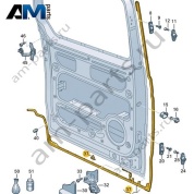 Уплотнитель сдвижной двери Volkswagen id-Buzz 2023-2024 1T3843786