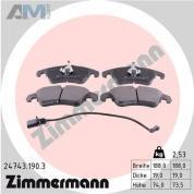 Передние тормозные колодки ZIMMERMANN 24743.190.3 для Audi A4 (B8) 2012-2014