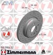 Перфорированные задние тормозные диски 330X20 (150.2904.52) ZIMMERMANN для BMW 3 Серии 2012-2015 330d/330dX