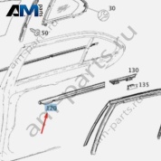 Уплотнитель заднего стекла правой двери внутр. A2047354665 Mercedes C-class W204