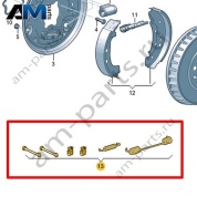 Комплект элементов крепления для тормозных колодок Volkswagen id3 2020-2024 1EA698545