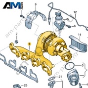Выпускной коллектор с турбонагнетателем VAG 03L253010J