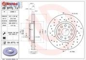 Передние перфорированные тормозные диски BREMBO 09.9772.1X для Audi A3 (8V) 2012-2020